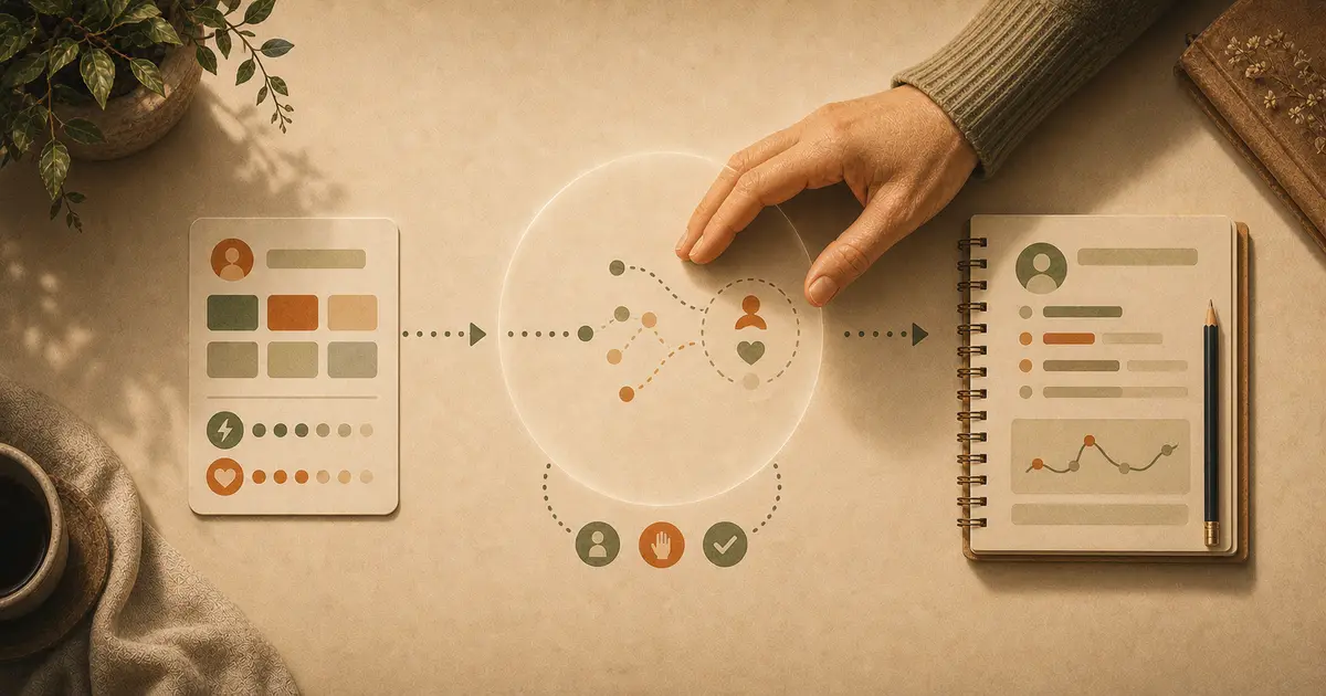 A check-in containing personal data handled with clear consent, minimal collection, and human oversight.