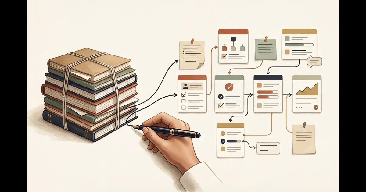 Existing course modules being wrapped into a personalized async coaching journey with check-ins and accountability.