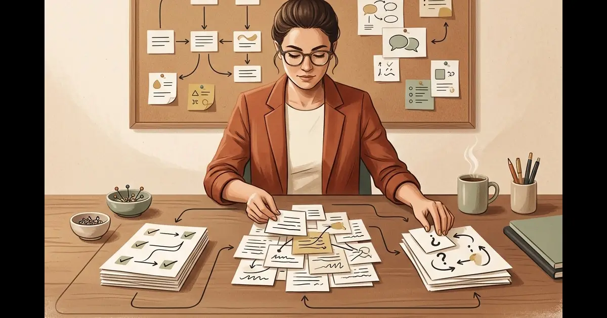 A review workflow sorting AI-prepared coaching outputs into always-review, spot-check, and auto-send.